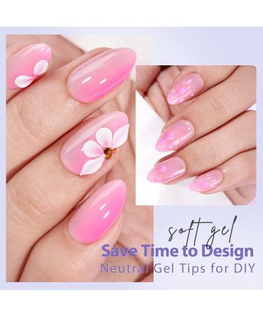 BTArtbox XCOATTIPS Short Almond Press On Nails - Natural Pink Gel False Nails Soak Off Acrylic Extensions for DIY Nail Art & Halloween Gifts - Buy Online on GoSupps.com