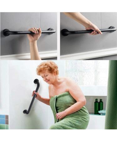 2 Pack 16 Inch Matte Black Shower Grab Bar - Stainless Steel Wall Mount Safety Hand Rail Support for Bathroom, Handicap, Elderly, Injury, and Senior Assist - Matte Black 2 Count - Buy Online on GoSupps.com