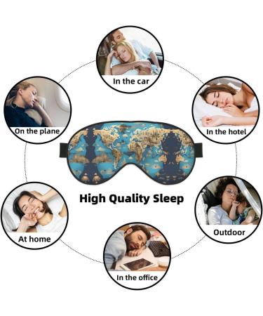 World Geography Map Print Sleep Mask - Double-Sided Eye Mask for Sound Sleep & Skin Care - Buy Online on GoSupps.com