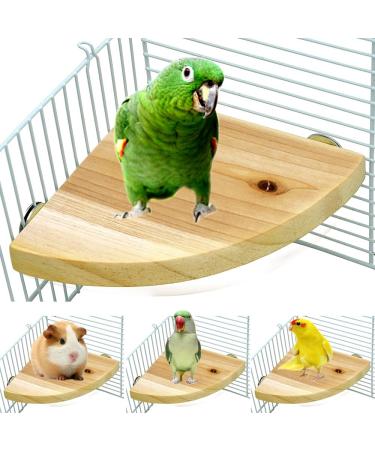 Borangs Wood Perch Bird Platform Parrot Stand Playground Cage Accessories for Small Anminals Rat Hamster Gerbil Rat Mouse Lovebird Finches Conure Budgie Exercise Toy 7 inch
