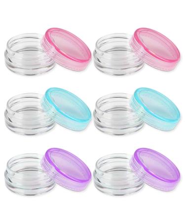 ZXCHOME Travel Containers 6 Pieces 5ml Cosmetic Containers Plastic Cosmetic Jars Travel Clear Cosmetic Containers Travel Containers with Lid for Cosmetics/Cream/Beads
