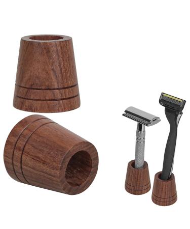 Linkidea 2 pacs razor holder opening diameter 1.8 cm wood for men compatible with sensor 3 vector 3 bathroom travel living room (brown) - Buy Online on GoSupps.com