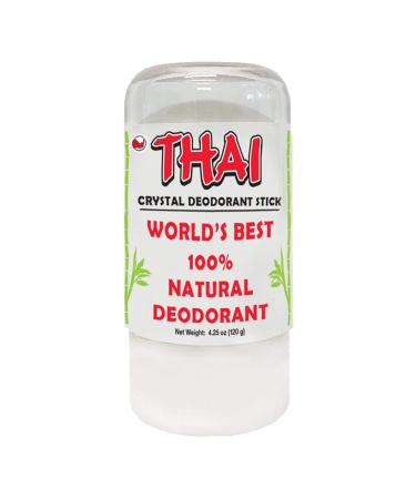 Thai Crystal Deodorant Stone Natural Unscented Deo Stick (4.25 Oz) Aluminum Free Salt Deodorant for Women Men & Teens