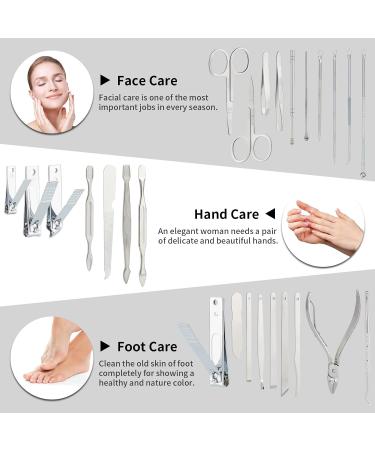 Coolzon 26-Part Professional Nail Clip Set | Stainless Steel Manicure & Pedicure Tools | Advanced Zip Pocket Design - Brown - Buy Online on GoSupps.com