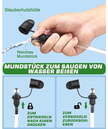 Zacro 2L Hydration Bladder & Water Bag - Antimicrobial BPA-Free Portable Drinking Bag for Hiking Camping Running Cycling | Green - Buy Online on GoSupps.com