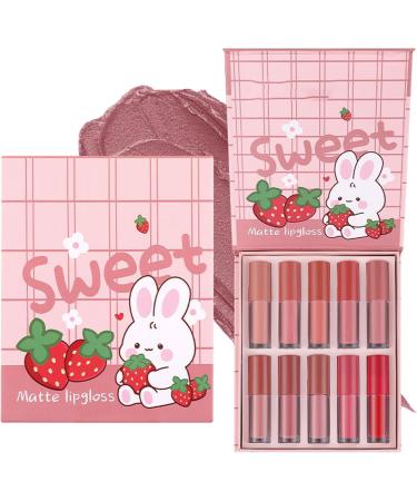 Husoiuy Lip Gloss Plumper 10 Piece Moisturizing Tinted Lip Balm Matte Waterproof Long Lasting Lip Gloss Makeup Cosmetics for Girls Teen Women Bridal Look Daily Use - Buy Online on GoSupps.com