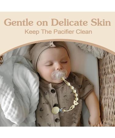 Bebecalin Silicone Pacifier Chain Set - 2 Pack for Babies Boys & Girls - Soft Flexible & Clip-On - Keeps Pacifiers Clean (Green + Apricot + Violet) - Buy Online on GoSupps.com