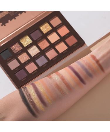 Brown Eyeshadow Palette for Mature Women | 18 Pigmented Warm Colors - Matte & Shimmer Waterproof Makeup - Buy Online on GoSupps.com