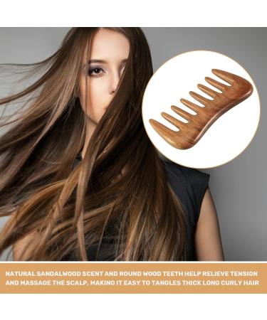 Berichw Wide Tooth Hair Comb - Natural Wood Comb for Curly Hair - No Static Sandalwood Hair Pick Wooden Comb for Detangling - Buy Online on GoSupps.com
