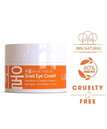 Korean Snail Eye Cream with 97.5% Snail Mucin & Centella Asiatica for Anti-Aging - 0.5 oz - Buy Online on GoSupps.com