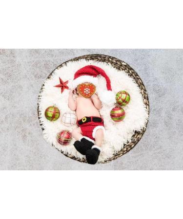 PythJooh Newborn Baby Christmas Knitted Costume Set - Crochet Shorts, Beanie Hat, Booties | Infant Girl Boy Photo Props - Buy Online on GoSupps.com