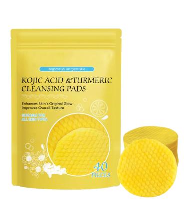 40 Turmeric Cleansing Pads - Natural Facial Cleansing Pads Kojic Face Cleansing Cleansing Facial Kojic-Acid Pads Turmeric Kojic-Acid Face Pads Kojic-Acid And Cleansing Pads Exfoliation Pads