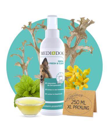 MEDIDOG Dental Fresh & Clean Dental Spray XL pack of 250 ml Dental care for dogs Tartar prevention fresh breath - Buy Online on GoSupps.com