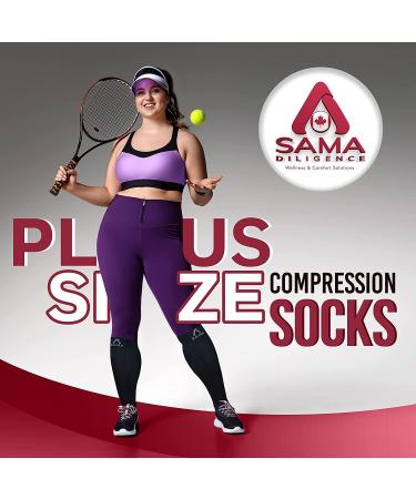 Buy Sama Diligence Compression Stockings for Men & Women | 2 Pairs Trombosis Support Socks for Travel Sports & Medical Use - XL Black - Buy Online on GoSupps.com