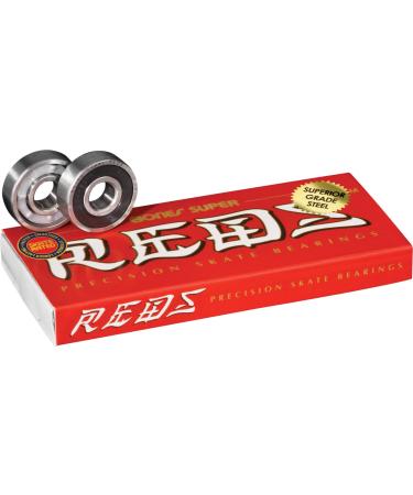 Bones Super REDS Skateboard Bearings 8 Pack Red - red