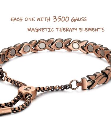 RainSo Women Pure Copper Magnetic Therapy Bracelet | Pain Relief for Arthritis | Adjustable Petal Design | With Display Box - Buy Online on GoSupps.com