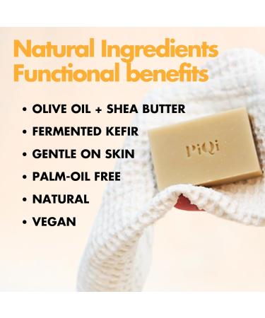 PIQI Kefir Soap Bar Orange & Spice - Exfoliating Nourishing Rich in Lactic Acid Vegan (Natural Palm-Oil Free) - Buy Online on GoSupps.com