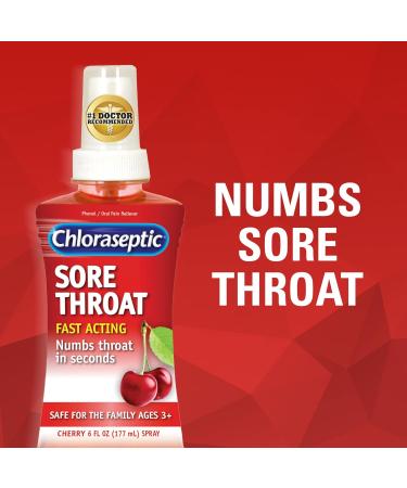 Chloraseptic Sore Throat Spray Cherry 6 fl oz 1 Bottle Sore Throat Lozenges Cherry 18 Count Cherry + Sore Throat Cherry 6 Fl Oz (Pack of 1) - Buy Online on GoSupps.com