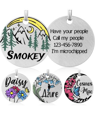 Colored dog brands with engraving personalized dog brand made of stainless steel engraved dog pendants with name animal brand for dogs and cats dog name signs for collar (meteor)