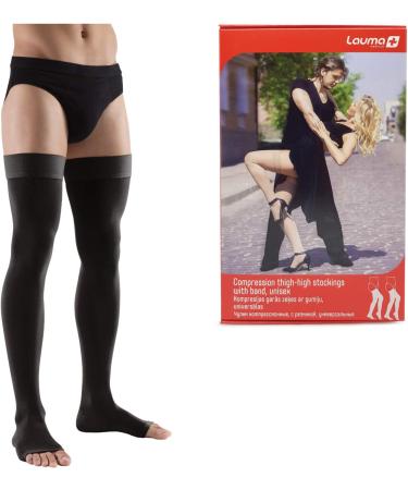 Buy Lauma Medical 23-32 mmHg Toe-Open Compression Stockings Class 2 for Varicose Veins & Leg Swelling - Black M Size Short | International Shipping Available - Buy Online on GoSupps.com