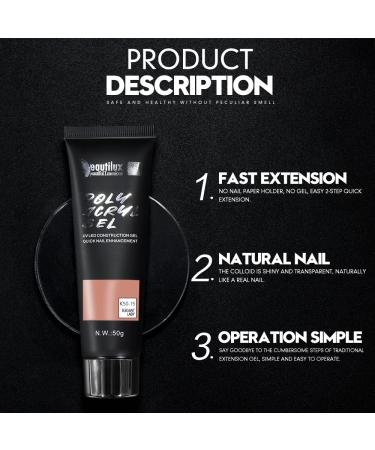 Beautilux Long-Lasting Acrylic Gel Nail Extension - 50ml K50-15 Brown | Natural Look UV Nail Art Gel for Professional Results - Buy Online on GoSupps.com