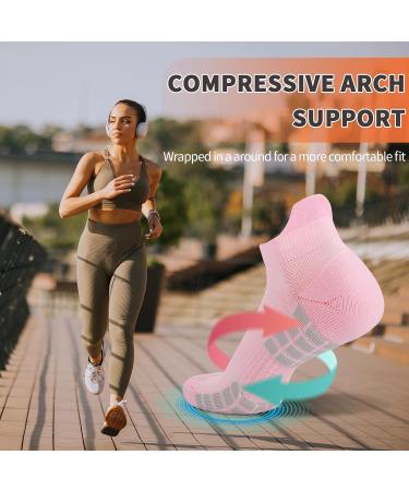 Buy Women's Sports Socks - 8 Pairs Sneakers Ankle Socks (Sizes 35-42) | Breathable Cotton Running Socks | Multicolor Padded Comfort - Buy Online on GoSupps.com