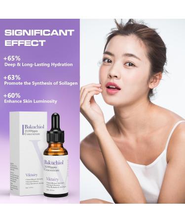 Viktairy Bakuchiol Serum Concentrate High-Potency Mix-In Bakuchiol Oil Serum Gentle Retinol Alternative for Wrinkle Reduction Hydrating & Firming Anti-Aging Skincare Vegan Non-GMO 30ml 10 000ppm - Buy Online on GoSupps.com