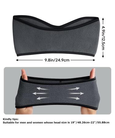 Winter Sports Headband for Men & Women | Telgoner Stretchable Ear Warmer for Running Jogging Hiking & Biking (Black + Dark Gray) - Buy Online on GoSupps.com