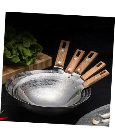 LABRIMP Stainless Steel Griddle Grilling Wok Korean Soup Pots Stainless Steel Saute Pan Chinese Wok Pan Cooking Wok Pot Heavy Duty Wok Pan Kitchen Cooking Pans Steak Wood Japan - Buy Online on GoSupps.com