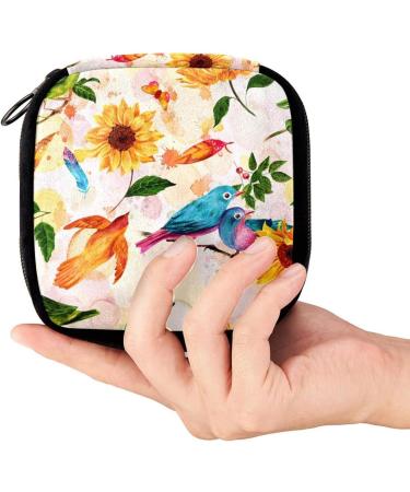 GIAPB Period Bag - Bird and Sunflower Design Sanitary Napkin Holder and Makeup Pouch, Color1679 - Buy Online on GoSupps.com