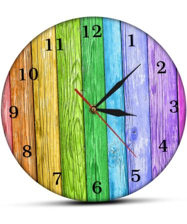 Zerodeko Color Wood Grain Wall Clock Yellow Bathroom Decor 3d Clock Shower Clock Retro Clock Mute Hanging Clock Colorful Wall Clock Wooden Clock Household Acrylic Wall Hanging - Buy Online on GoSupps.com