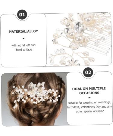 Didiseaon Bridal Comb Wedding Hair Accessories for Brides Flower Girl Hair Accessory Bridal Accessories Prom Hair Accessories Crystal Hair Accessories Manual Alloy Hair Comb - Buy Online on GoSupps.com