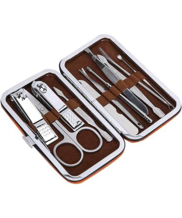 11pcs Stainless Steel Nail Grooming Kit Nail File Nail Clipper Ear Pick Eyebrow Clip Tool Set Manicure Facial Beauty Care Tool with Storage Bag - Buy Online on GoSupps.com