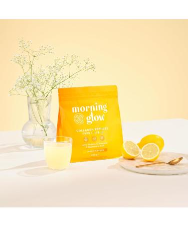 Morning Glow Collagen Powder - Premium Collagen with Vitamin C & E Hyaluronic Acid Caffeine - 400g Citrus Flavor - Boost Your Skin Health - Buy Online on GoSupps.com