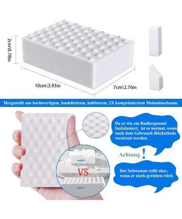 8 Pack Melamine Cleaning Sponge - Dirt Remover for Household Kitchen Bathroom & Walls | White Wonder Sponge 10x7x2cm - Buy Online on GoSupps.com