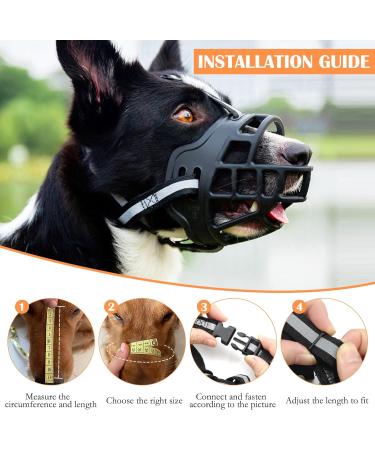 Vossot Silicone Basket Muzzle for Medium Dogs | Adjustable Comfortable & Safe | Size 2 - Allows Eating & Drinking - Buy Online on GoSupps.com