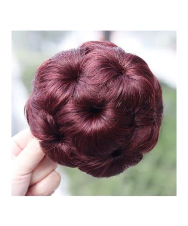 Hair Bun Brazilian Real Hair Braided Bun Hair Piece Braided Bun Donut Claw Clip Style Wig Extensions Real Hair Ladies Hair Bun Hair Extension Hair Piece (Color : D)