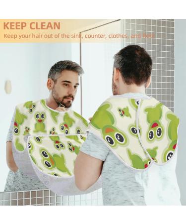 Beard Bib Apron for Men - Non-Stick Waterproof Hair Catcher | Frog Pattern Grooming Cloth for Easy Shaving & Trimming - Buy Online on GoSupps.com