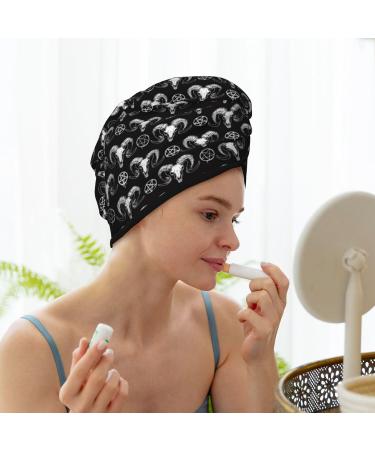 Mystical Ram Skull Microfiber Hair Towel | Super Absorbent Coral Velvet Wrap for Long Curly & Thick Hair - Quick Dry Solution for Women - Buy Online on GoSupps.com