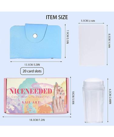 NICENEEDED 12Pcs Nail Art Stamping Plates & 1 Nail Stamper & 1 Nail Scraper & 20 Slots Nail Stamping Plate Holder Case Animal Flowers Cat Geometric Patterns Nail Printing Plate Templates - Buy Online on GoSupps.com