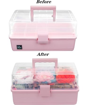 JOYMOMO Hair Bow Holder Organizer - Three-Layer Folding Storage Box for Headbands, Clips, Ties, Scrunchies - Baby Girl Hair Accessories Storage (Pink) - Buy Online on GoSupps.com