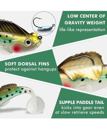 GOTOUR Pre-Rigged Jig Head Fishing Lures - Soft Jointed Swimbaits for Bass Fishing - Weedless Tadpole Lure with Spinner - Freshwater and Saltwater Fishing Jigs - Buy Online on GoSupps.com