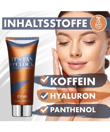 EYVA Self-Tanner for Face & Body 100ml - Oil-Free Hyaluronic Acid & Panthenol All Skin Types - Made in Germany - Buy Online on GoSupps.com