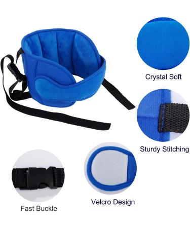 Adjustable Cotton Child Car Head Support & Neck Protector - Blue | Seat Headrest for Baby, Kids, Toddlers - Buy Online on GoSupps.com