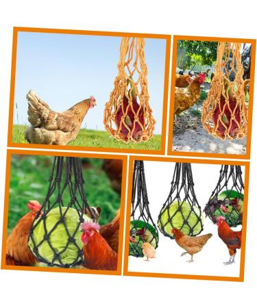HAPINARY 2pcs String Feeders for Chickens Foraging Tool Chicken Black Hooks Nylon Fruit Bag Vegetable - Buy Online on GoSupps.com