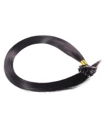 Hair2Heart Premium Real Hair Extensions - 50 Strands Bondings 0.8g 40cm #1 Black - International Shipping Available - Buy Online on GoSupps.com