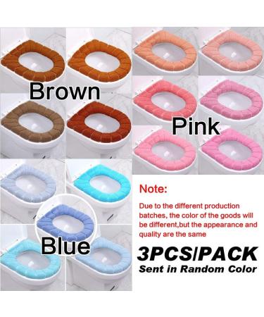 Guojanfon Bathroom Soft Thicker Washable Toilet Seat Cover Pads - 3PCS (Blue, Pink, Grey) - Buy Online on GoSupps.com