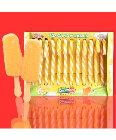 Orange Creamsicle Flavored Christmas Holiday Candy Canes 12 Count Perfect For Stocking Stuffers - Buy Online on GoSupps.com