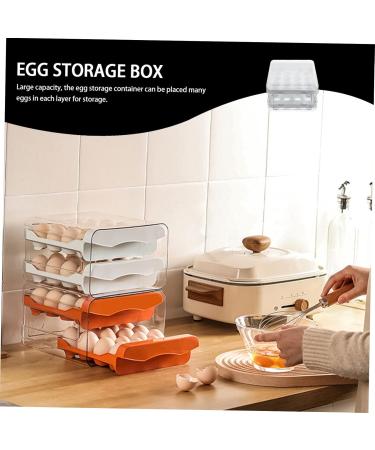 UKCOCO Plastic Drawers Egg Storage Box Egg Tray for Refrigerator Fridge Bins Refrigerator Egg Drawer Refrigerator Supplies White 21.5x22.5x14cm - Buy Online on GoSupps.com