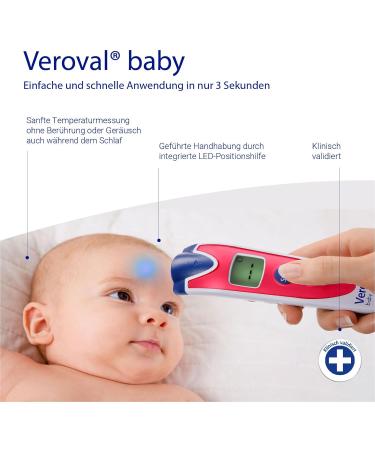 Veroval Baby Infrared Thermometer - Contactless Noiseless & Quick Measurement for Body Object & Ambient Temperature - Buy Online on GoSupps.com